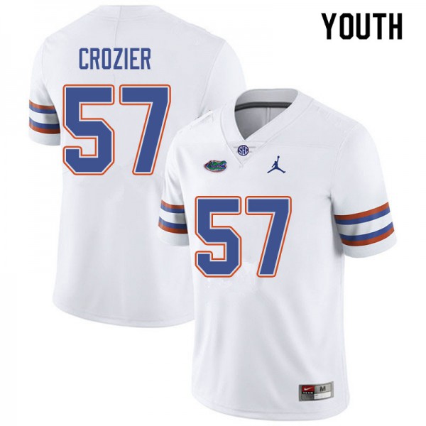 Jordan Brand Youth #57 Coleman Crozier Florida Gators College Football Jersey White